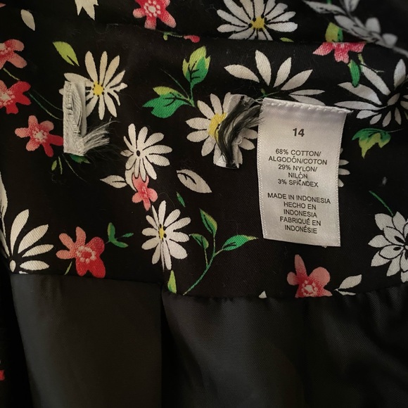 Alfred Dunner Blazer Spring Size 14 ditsy Floral Jacket Black - Picture 11 of 15